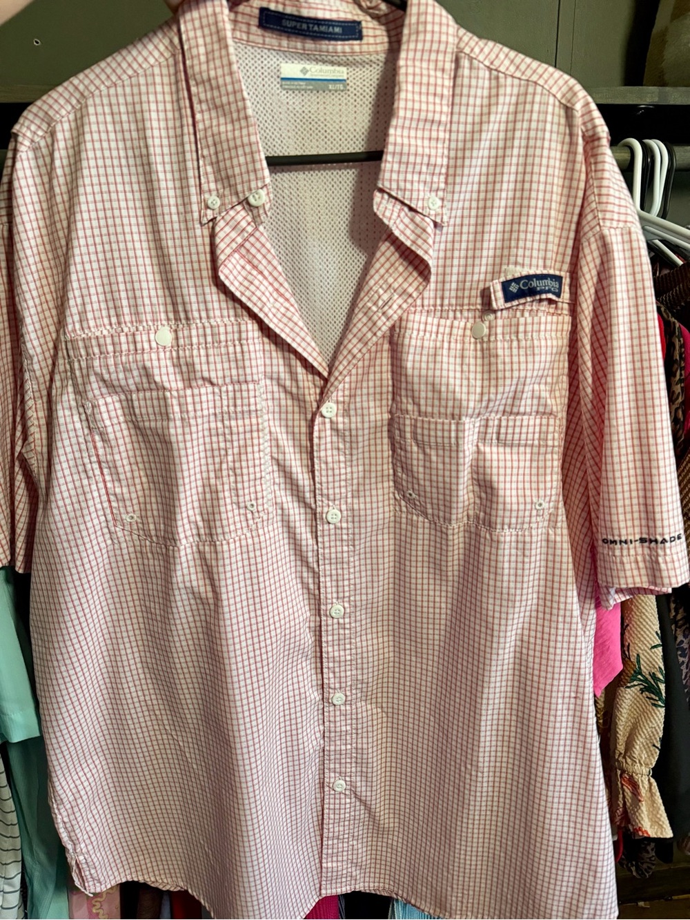 Columbia Men’s Short-Sleeve Plaid Fishing Shirt XL